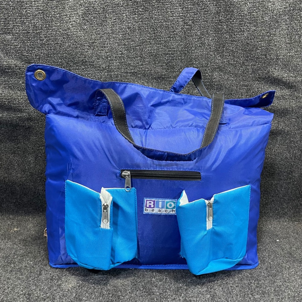 Rio Beach Deluxe Insulated Tote Bag Cooler Blue Multi Pocket Picnic Travel